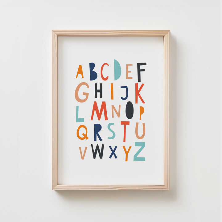 Alphabet kids wall art | Unframed