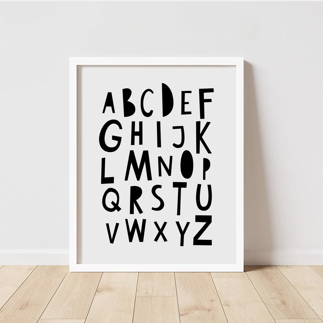Monochrome Alphabet Nursery Art Mini Learners