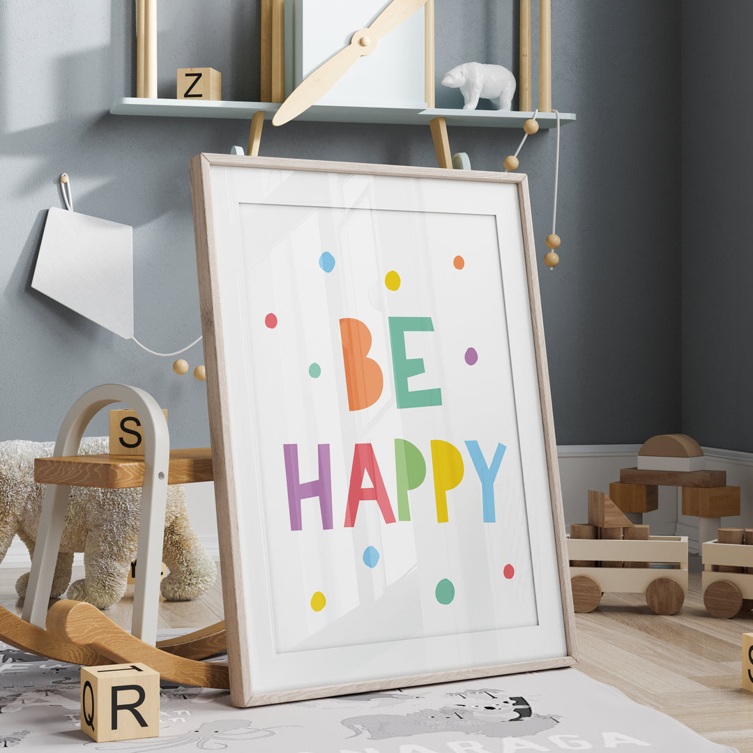 Be Happy Kids Room Poster | Unframed