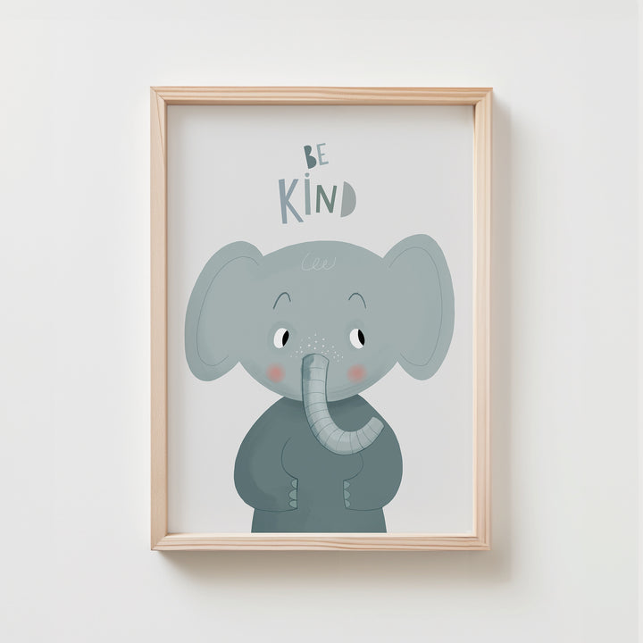 Be Kind Elephant Wall Art | Unframed