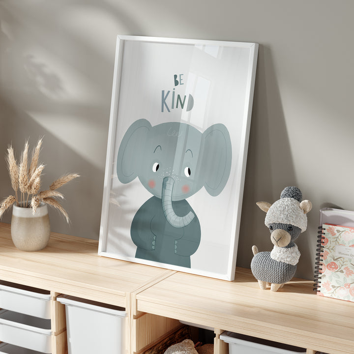 Be Kind Elephant Wall Art | Unframed