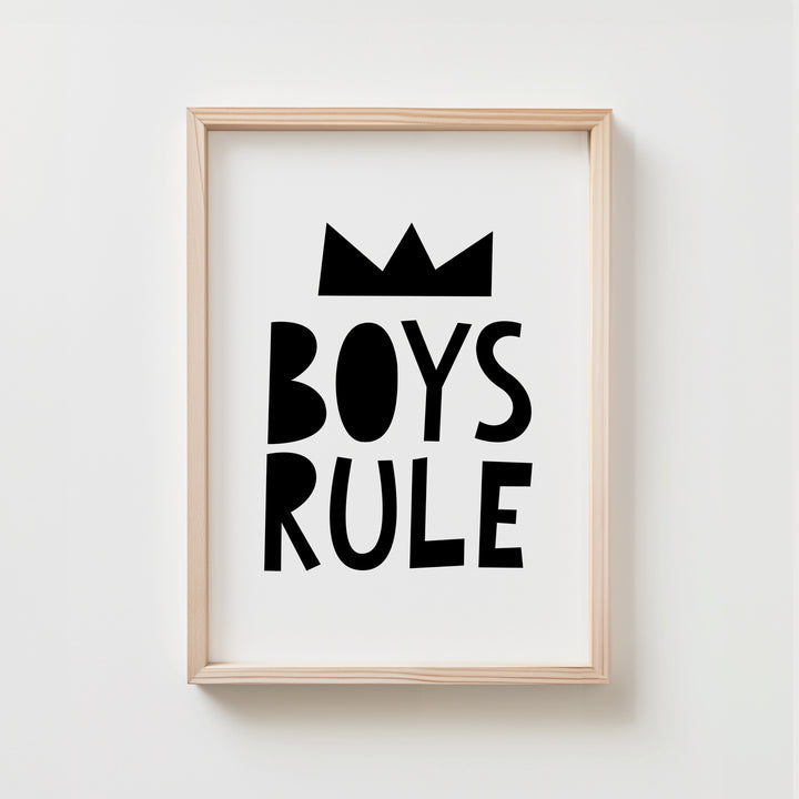 Boys Rule Nursery Decor Poster | Unframed