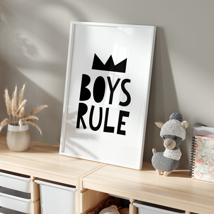 Boys Rule Nursery Decor Poster | Unframed