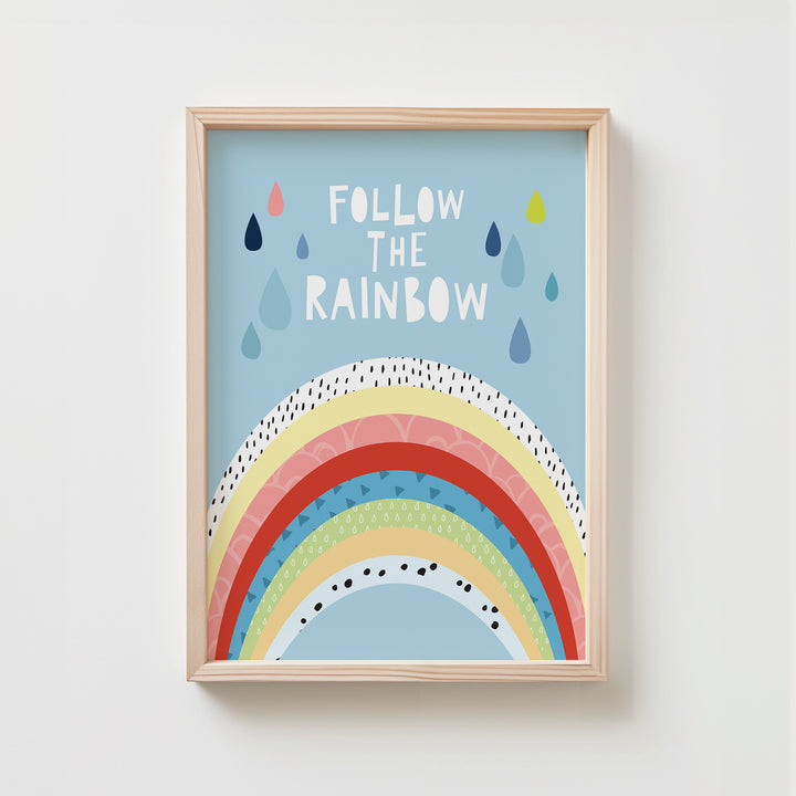 Follow The Rainbow Nursery Print | Unframed