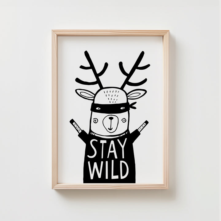 Deer To Stay Wild Kids Poster | Unframed