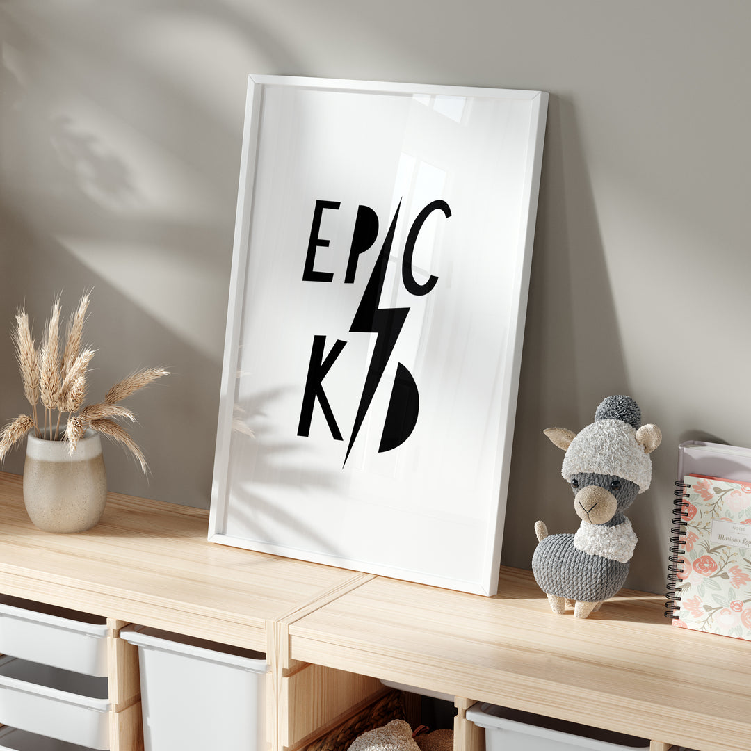 Epic Kid Monochrome Poster | Unframed