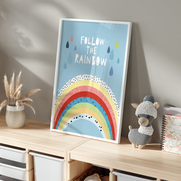 Follow The Rainbow Nursery Print | Unframed