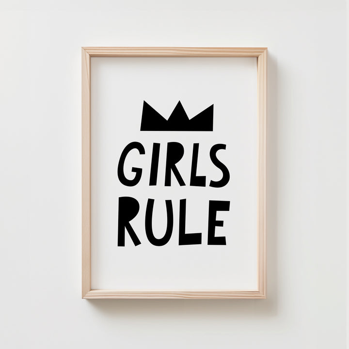 Girls Rule Nursery Poster | Unframed