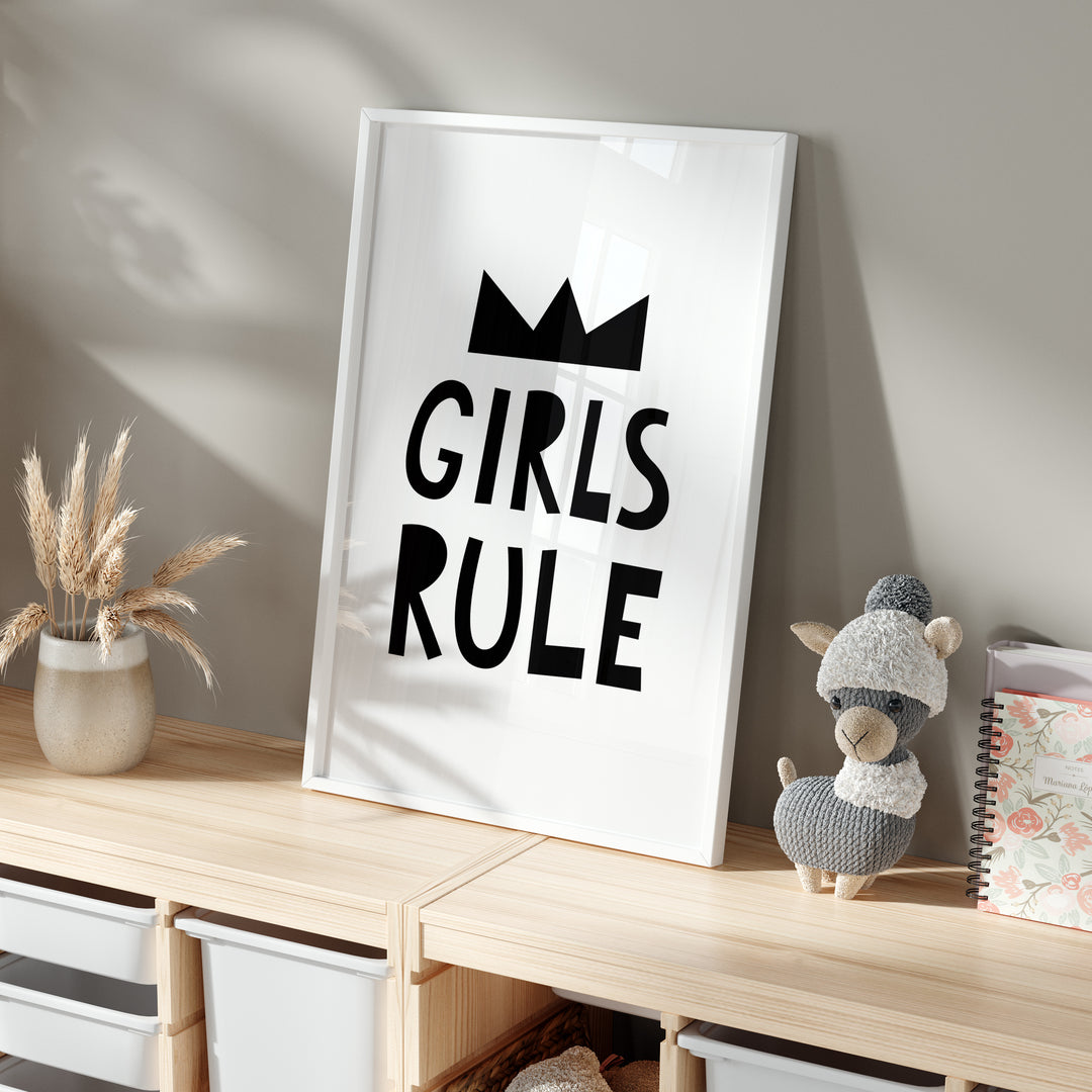 Girls Rule Nursery Poster | Unframed