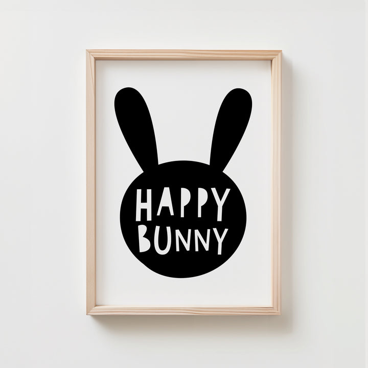 Happy Bunny Kids Room Print | Unframed