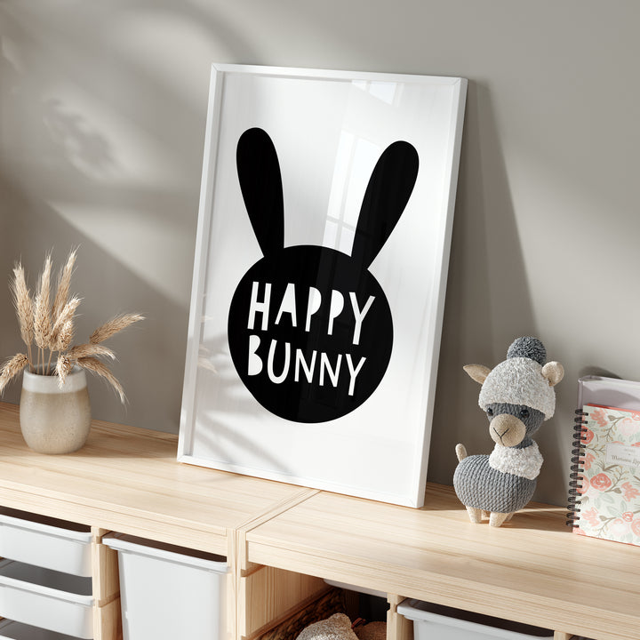 Happy Bunny Kids Room Print | Unframed