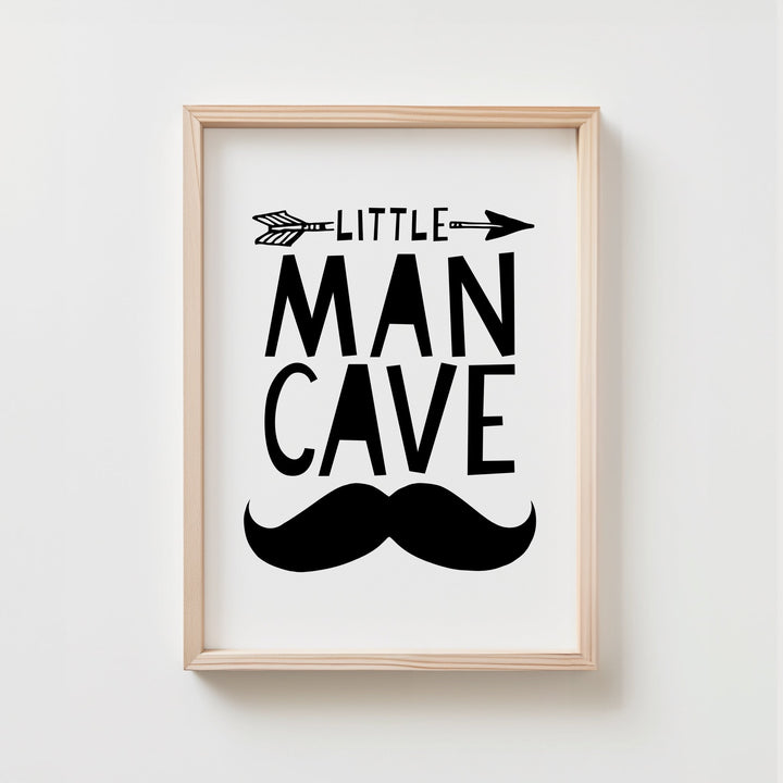 Little Man Cave Monochrome Poster | Unframed