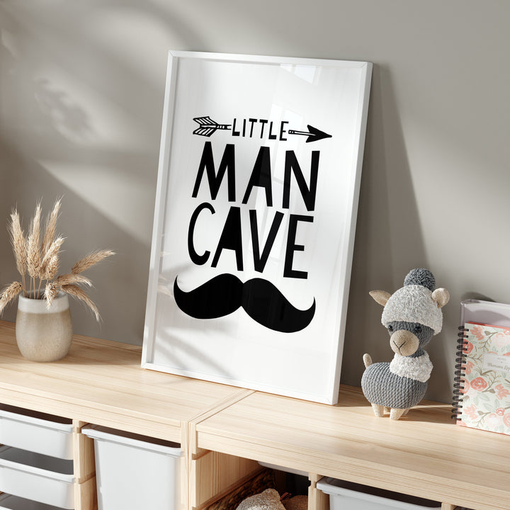 Little Man Cave Monochrome Poster | Unframed