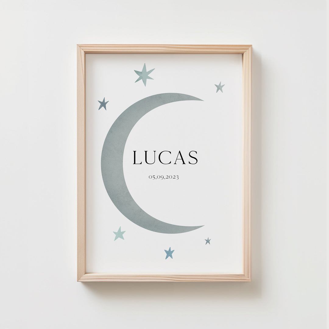 Moon Personalized Name Poster | Unframed