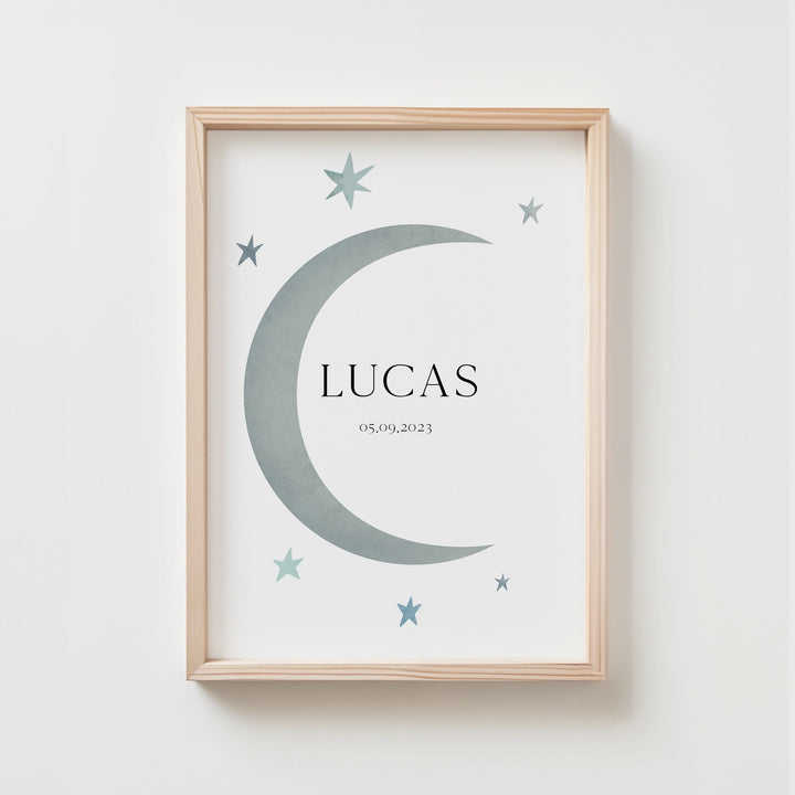 Moon Personalized Name Poster | Unframed