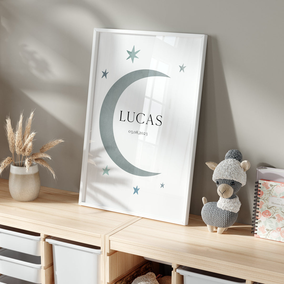 Moon Personalized Name Poster | Unframed